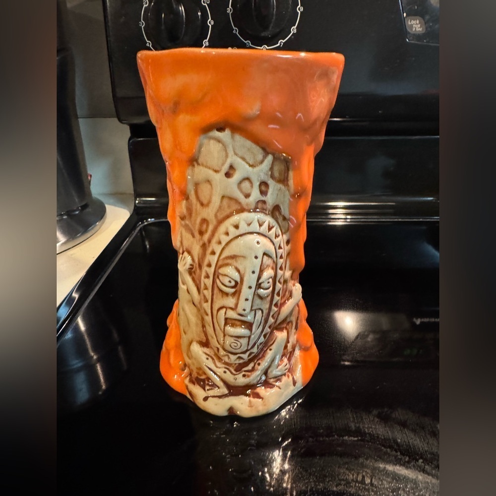 Disney Trader Sam's Enchanted Tiki Bar Krakatoa Orange Lava Flow Mug 2nd Edition